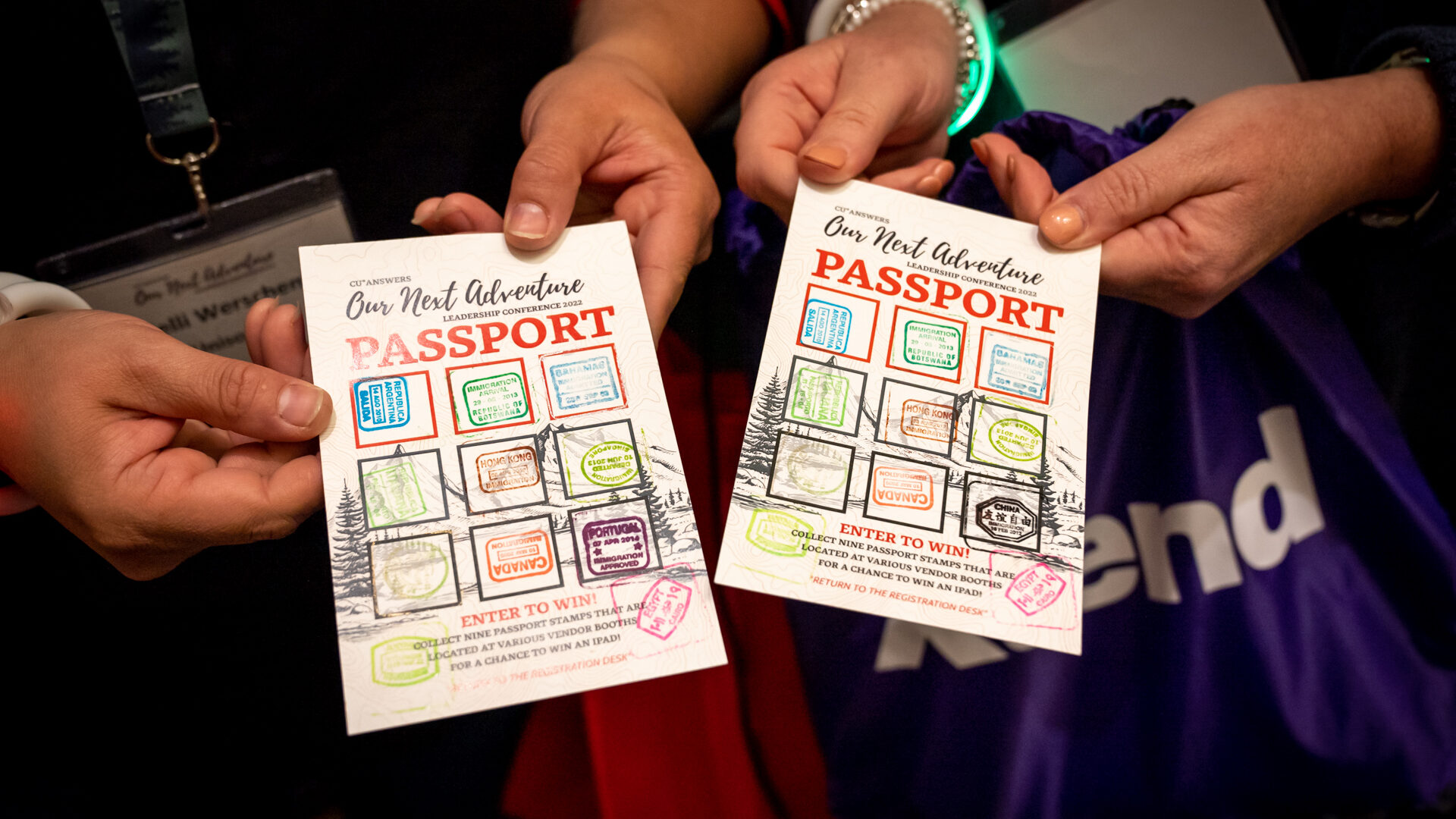 Attendees had their "passports" stamped to be entered to win an iPad.