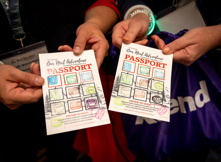 Attendees had their "passports" stamped to be entered to win an iPad.